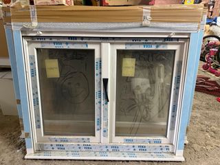 Ventana PVC Doble Hoja Oscilobatiente Blanca