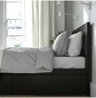 Cama de matrimonio 160 negra + cabecero articulado