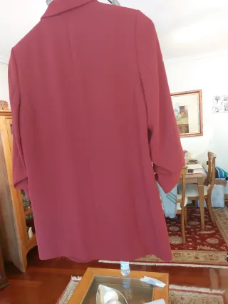 Americana Zara Mujer Granate Mangas Remangadas