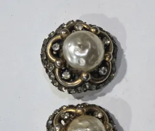 Rari orecchini clips perle e strass anni '30