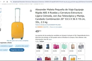 Maleta de cabina Alexander amarilla 54x36x20cm