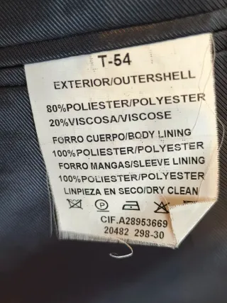 Traje Dustin azul y negro T.54