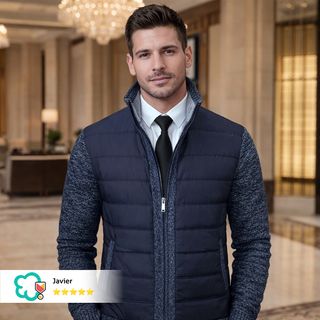 Jersey Cárdigan Acolchado de Hombre