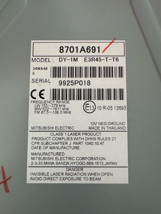 Radio Mitsubishi L200 2015+Actual