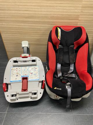 Silla de coche Hauck negra y roja