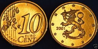 EURO FINLANDIA 2001 CARTUCHO PRECINT, 0,10cent