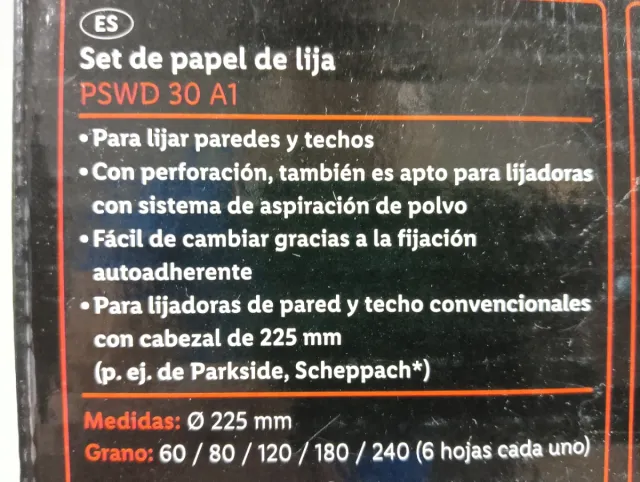 Pack 60 Lijas 225mm PARKSIDE