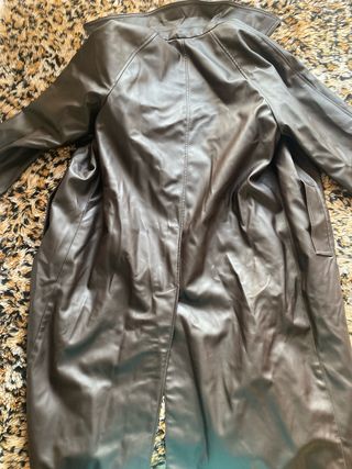 Trench Mango Polipiel Marrón Talla M