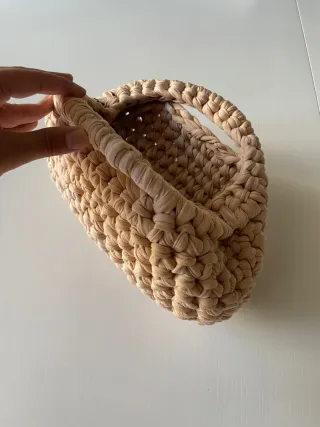 Borsa uncinetto beige clutch bag