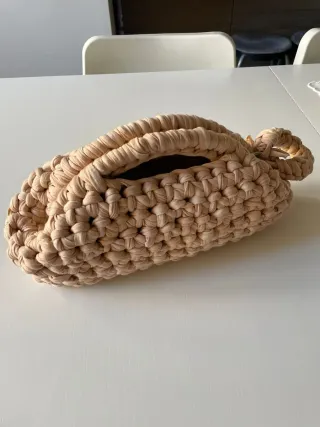 Borsa uncinetto beige clutch bag