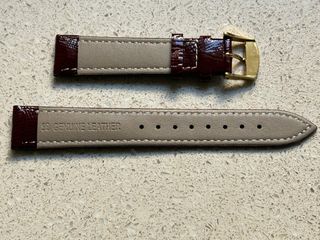 CORREA DE RELOJ DE PIEL BURDEOS O ROJO