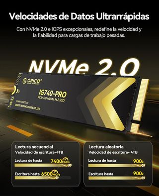 SSD ORICO 4TB M.2 NVMe PCIe 4.0 IG740-PRO de Segunda mano por 440