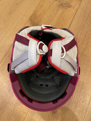 Casco e maschera sci rosa