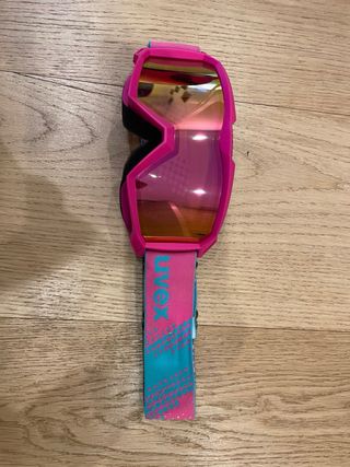 Casco e maschera sci rosa