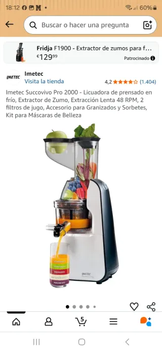 Licuadora Imetec Frío Nueva