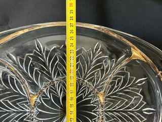 Bandeja cristal con detalles dorados