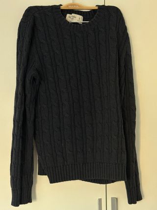 Jersey Abercrombie & Fitch trenzado azul marino Ta