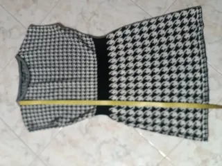 Vestito scamiciato lana fantasia pied-de-poule