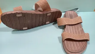 Sandalias Brillo Doradas