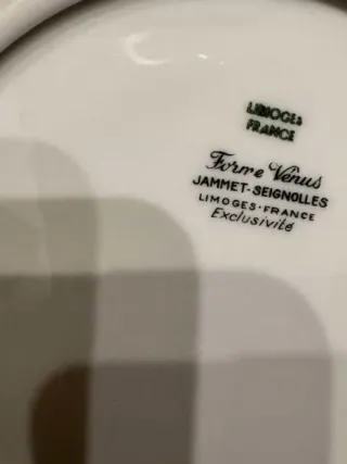 2 Platos Limoges Francia Flores Porcelana