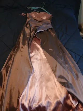 Vestido largo de fiesta rosa y morado