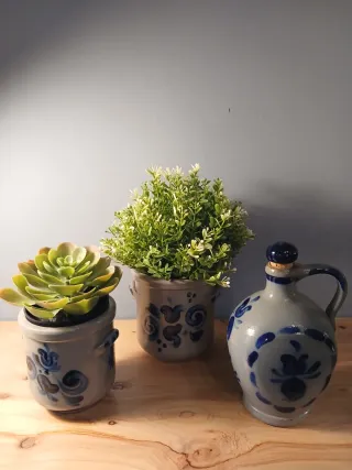 Set 3 Contenitori Gres Stile Westerwald