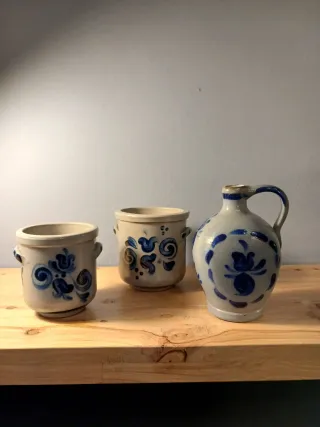 Set 3 Contenitori Gres Stile Westerwald