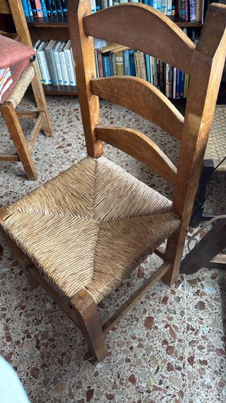6 Sillas de enea madera y yute