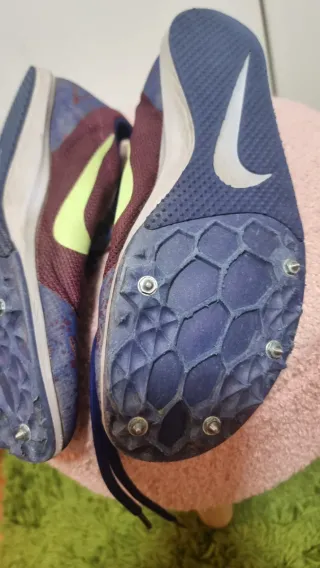 Zapatillas Nike Clavos Atletismo Morado Amarillo