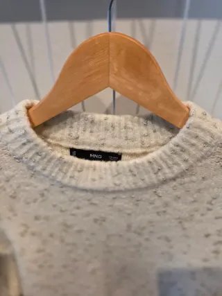 Jersey Mango Blanco con Detalles Plateados Talla Ú