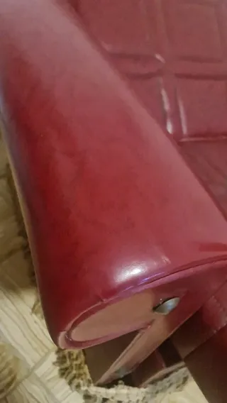 Sillón Vintage Piel Sintética Rojo