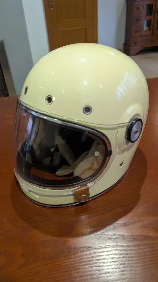 Casco Integral Retro Origin Crema Talla L