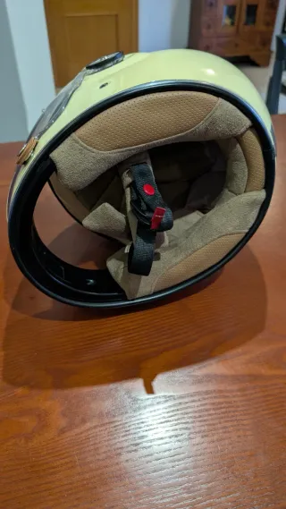 Casco Integral Retro Origin Crema Talla L