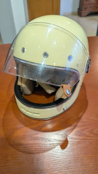 Casco Integral Retro Origin Crema Talla L