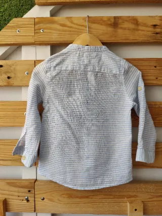 Camisa Mao 12-18 meses blanco azul Zara