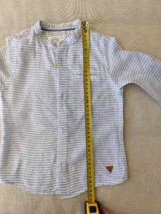 Camisa Mao 12-18 meses blanco azul Zara