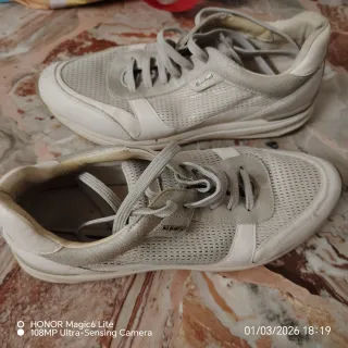 Scarpe Geox argentate/bianche donna