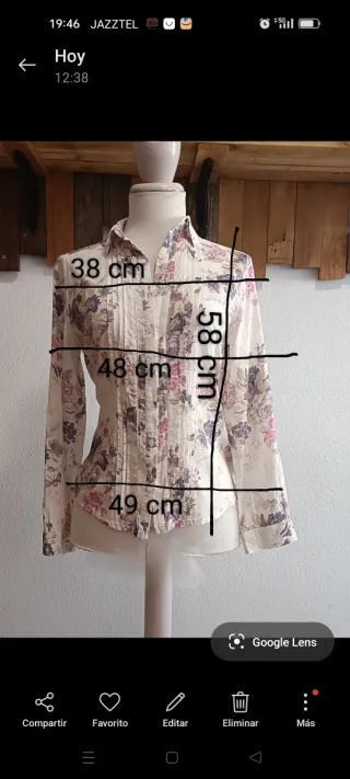 Blusa floral beige y morada