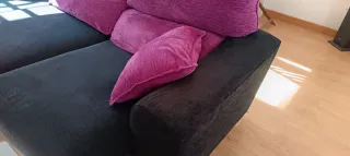 Sofá Chaiselongue Negro y Morado