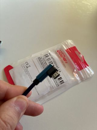 Cable USB A a Micro USB 90° Azul 0.25m