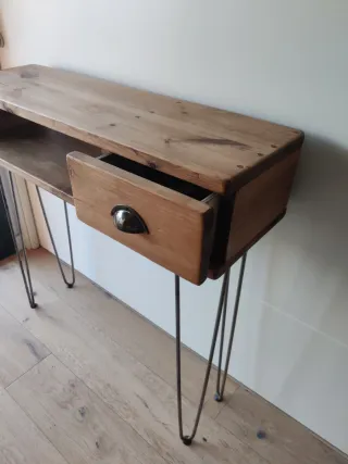 Mueble recibidor madera y metal