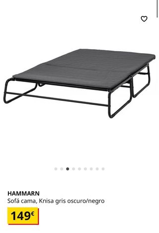 Sofá cama Ikea gris oscuro/negro