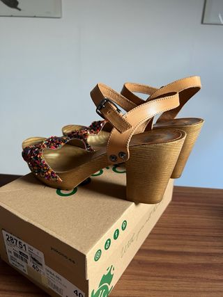 Sandalias Porronet Mujer Beige Multicolor