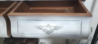 Consola de entrada de mármol y madera