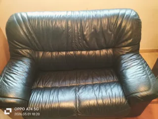 Sofá de piel 2 plazas 1,39m
