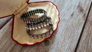 Set 3 bracciali elasticizzati vintage cristalli