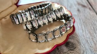 Set 3 bracciali elasticizzati vintage cristalli