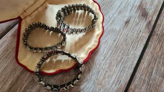 Set 3 bracciali elasticizzati vintage cristalli