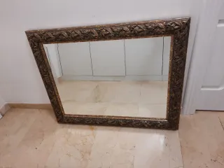 Espejo decorativo dorado y marrón