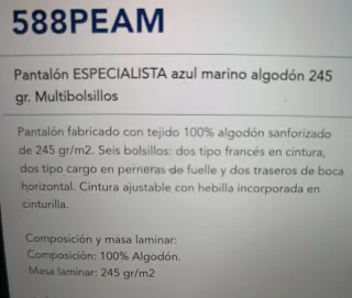 Pantalones de trabajo MARCA Pro Serie Azul Talla L